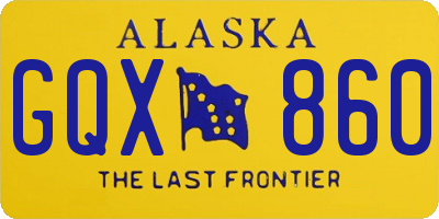 AK license plate GQX860