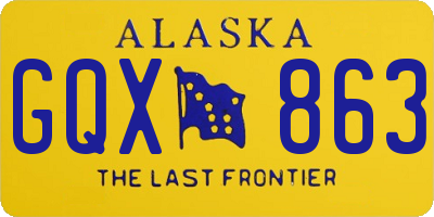AK license plate GQX863