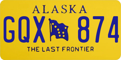 AK license plate GQX874