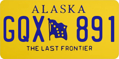 AK license plate GQX891