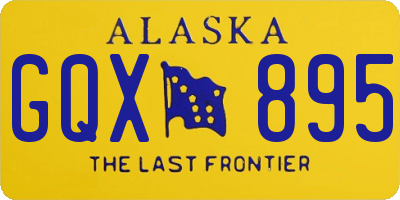 AK license plate GQX895