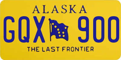 AK license plate GQX900