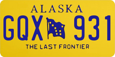 AK license plate GQX931