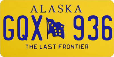 AK license plate GQX936