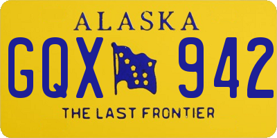 AK license plate GQX942