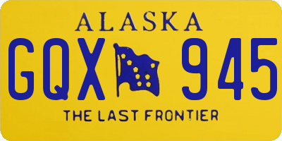 AK license plate GQX945