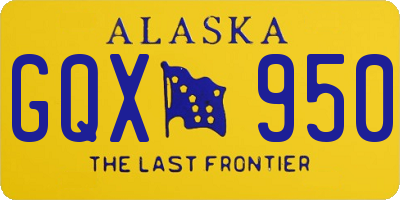 AK license plate GQX950