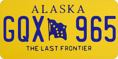 AK license plate GQX965
