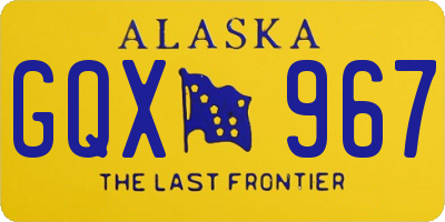 AK license plate GQX967
