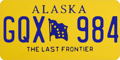 AK license plate GQX984