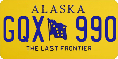 AK license plate GQX990