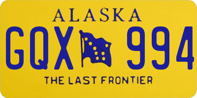 AK license plate GQX994