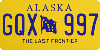 AK license plate GQX997