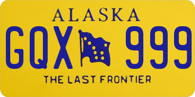 AK license plate GQX999