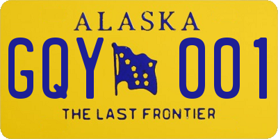 AK license plate GQY001