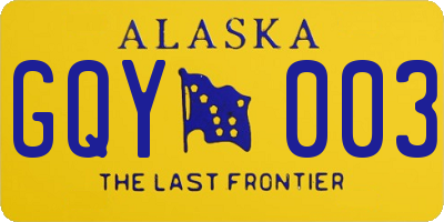 AK license plate GQY003