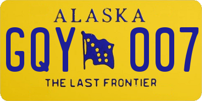 AK license plate GQY007
