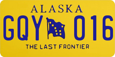 AK license plate GQY016