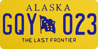 AK license plate GQY023