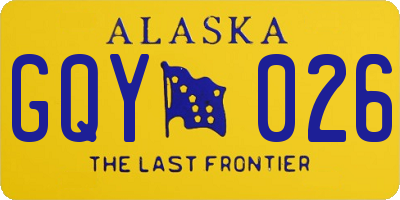 AK license plate GQY026
