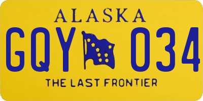 AK license plate GQY034