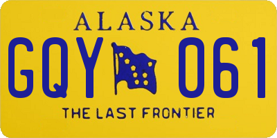 AK license plate GQY061