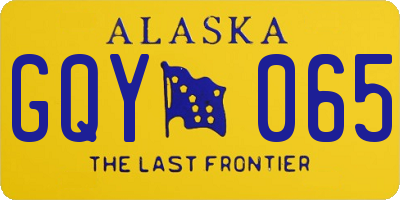 AK license plate GQY065