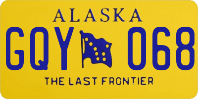 AK license plate GQY068