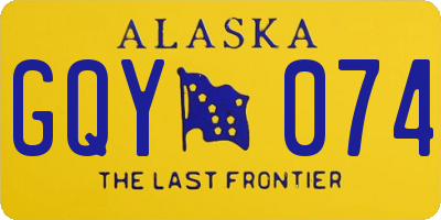 AK license plate GQY074