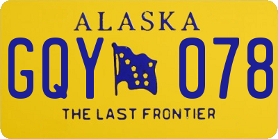 AK license plate GQY078
