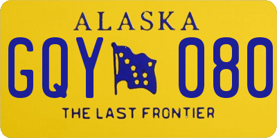 AK license plate GQY080