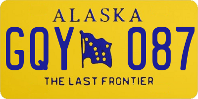 AK license plate GQY087