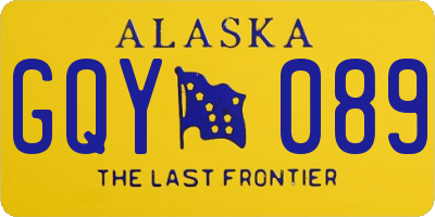 AK license plate GQY089