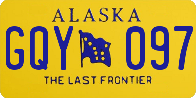 AK license plate GQY097