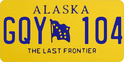 AK license plate GQY104
