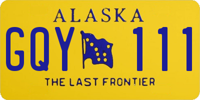 AK license plate GQY111