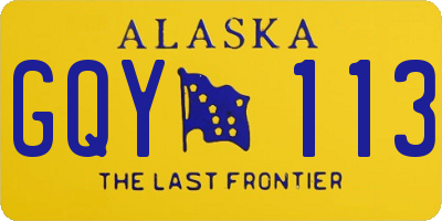 AK license plate GQY113