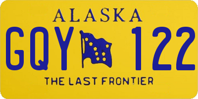 AK license plate GQY122