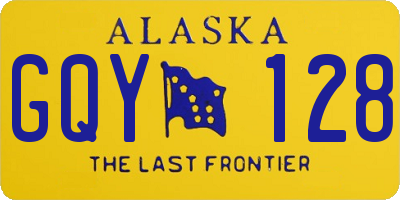 AK license plate GQY128