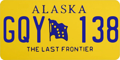 AK license plate GQY138