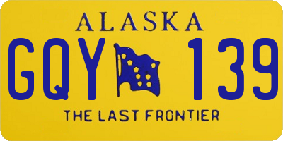 AK license plate GQY139
