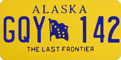 AK license plate GQY142