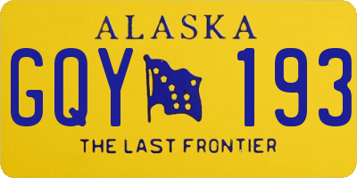 AK license plate GQY193