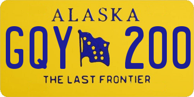 AK license plate GQY200