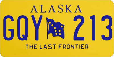 AK license plate GQY213