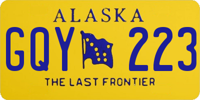 AK license plate GQY223