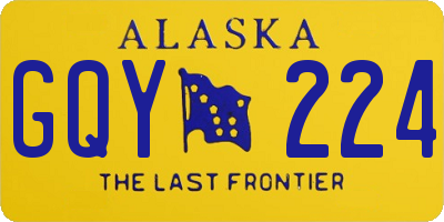 AK license plate GQY224