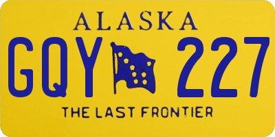 AK license plate GQY227