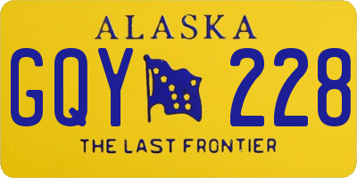 AK license plate GQY228