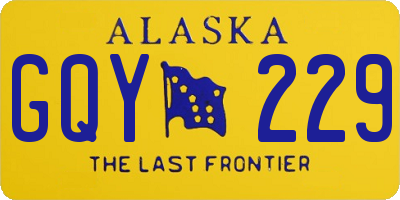 AK license plate GQY229